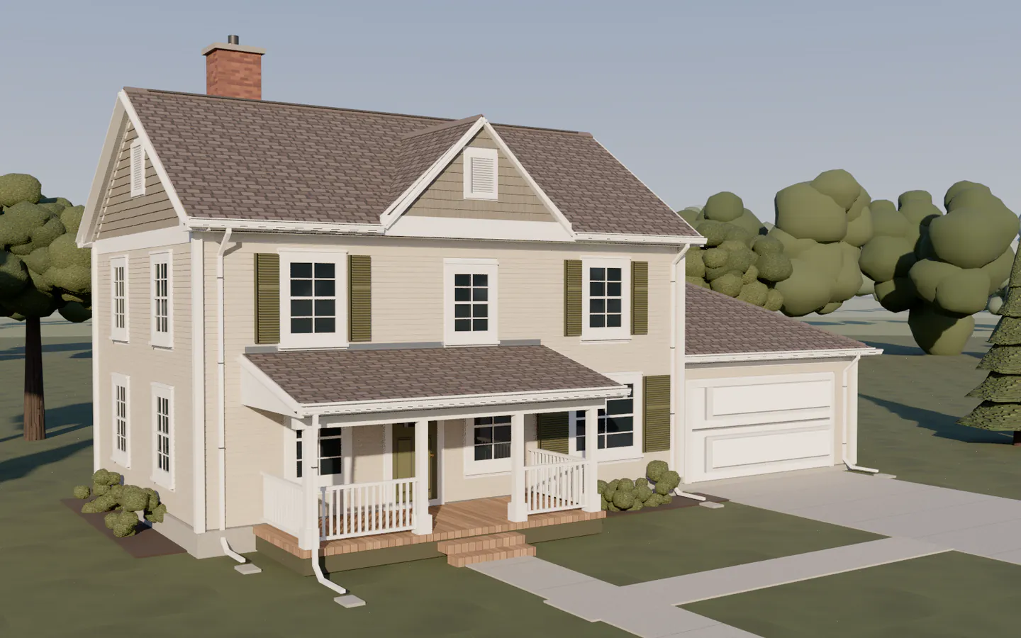 The finished house with new roof, siding and seamless gutters